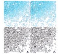 sourcing map 40g Crushed Glass Chips 1-3mm Shiny Electroplating Irregular Broken Sprinkles Chunky Glass for Crafts DIY Resin Art Decoration Vase Filler, Sky Blue Silver