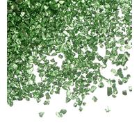 sourcing map 40g Crushed Glass Chips 1-3mm Shiny Electroplating Irregular Broken Sprinkles Chunky Glass for Crafts DIY Resin Art Decoration Vase Filler, Lake Green