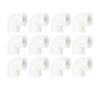 sourcing map 40mm 90 Degree Elbow, 12 Pcs PVC Pipe Fittings 2 Way Right Angle Elbow Side Outlet Adapter Coupling PVC Fitting Connectors for DIY Building Furniture, White