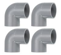 sourcing map 40mm 90 Degree Elbow, 4 Pcs PVC Pipe Fittings 2 Way Right Angle Elbow Side Outlet Adapter Coupling PVC Fitting Connectors for DIY Building Furniture, Grey