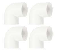 sourcing map 40mm 90 Degree Elbow, 4 Pcs PVC Pipe Fittings 2 Way Right Angle Elbow Side Outlet Adapter Coupling PVC Fitting Connectors for DIY Building Furniture, White