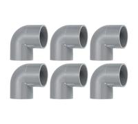 sourcing map 40mm 90 Degree Elbow, 6 Pcs PVC Pipe Fittings 2 Way Right Angle Elbow Side Outlet Adapter Coupling PVC Fitting Connectors for DIY Building Furniture, Grey