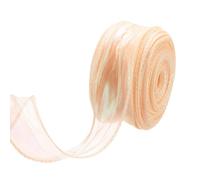 sourcing map 40mm Wide Sparkly Sheer Wired Organza Ribbon Pastel Shimmer Iridescent Chiffon Ribbons 23m Light Pink for Gift Wrapping Bouquet Wedding Bows