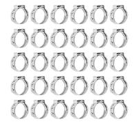 sourcing map 40Pcs 13.5-15.2mm Single Ear Hose Clamps 304 Stainless Steel Polished Stepless Hose Clamp for Automobile Pipe Connections Home Appliance Wiring and Pipes, Silver