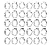 sourcing map 40Pcs 15.6-18.2mm Single Ear Hose Clamps 304 Stainless Steel Polished Stepless Hose Clamp for Automobile Pipe Connections Home Appliance Wiring and Pipes, Silver