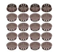 sourcing map 40Pcs 35mm/1.4in Air Vents Circular Soffit Vents, Brown Plastic Soffit Vent Cover for Cabinet, Wardrobe