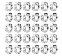 sourcing map 40Pcs 5.9-6.5mm Single Ear Hose Clamps 304 Stainless Steel Polished Stepless Hose Clamp for Automobile Pipe Connections Home Appliance Wiring and Pipes, Silver