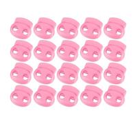 sourcing map 40Pcs 5mm Plastic Cord Locks Double Hole Spring Slider Toggles Clip End Stopper Fastener for Drawstrings Paracord Shoelace, Pink