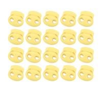 sourcing map 40Pcs 5mm Plastic Cord Locks Double Hole Spring Slider Toggles Clip End Stopper Fastener for Drawstrings Paracord Shoelace, Beige