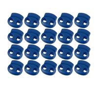 sourcing map 40Pcs 5mm Plastic Cord Locks Double Hole Spring Slider Toggles Clip End Stopper Fastener for Drawstrings Paracord Shoelace, Sapphire Blue