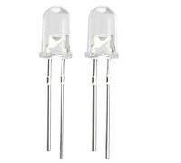 sourcing map 40pcs 5mm White LED Diode Lights Clear Round Transparent 3-3.4V 20mA Super Bright Lighting Bulb Lamps Electronic Component Light Emitting Diodes