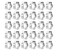 sourcing map 40Pcs 6.9-7.8mm Single Ear Hose Clamps 304 Stainless Steel Polished Stepless Hose Clamp for Automobile Pipe Connections Home Appliance Wiring and Pipes, Silver