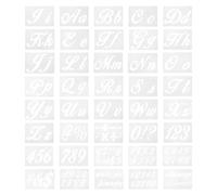 sourcing map 40pcs 8 Inch Letter Stencils Alphabet Number Stencil Reusable Plastic Symbol Stencil for DIY Art Painting Wall Chalkboard Wood Signs, White