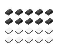 sourcing map 40pcs Adhesive Cable Clips Black Cord Clip Wire Holder Organizer Wall Cord Management Cable Organization for Office Desk Wall Cable Bundles
