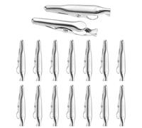 sourcing map 40Pcs Alligator Hair Clips, 28/24 x 5 Mm(LxW) Silver Metal Curls Crocodile Clamps for Hair, Bow Making, Grips DIY Accessories Hairpins