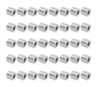 sourcing map 40pcs Aluminum Spacer 5mm Bore x 10mm OD x 9mm Length Screw Standoff Bushing Plain Finish Round Metal Spacer for M5 Screws Bolts and Rods