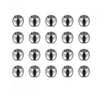 sourcing map 40pcs Beads 6.5mm Stainless Steel 4mm Hole Dia Bead for DIY Crafts, Silver Tone