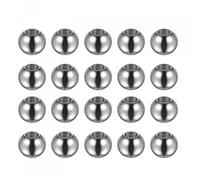 sourcing map 40pcs Beads 8mm Stainless Steel 3.5mm Hole Dia Bead for DIY Crafts, Silver Tone