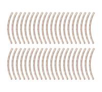 sourcing map 40Pcs Brass Curved Tube Beads, 1.5x30mm Texture Plating Noodles Spacer Beads for Jewelry Craft Making, Rose Gold