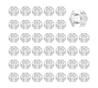 sourcing map 40Pcs Clear Hex Nuts, M5 Metric Coarse Thread Hexagon Machine Acrylic Screw Nuts for Machine Fasteners DIY Use
