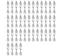 sourcing map 40pcs Cord End Cap 6.5mm ID Lobster Claw Clasp Leather Cord End Caps for DIY Bracelets Necklaces, Silver Tone