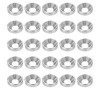 sourcing map 40pcs Countersunk Washer M6 Anodized Aluminum Alloy Finishing Washers, Screw Gaskets for Mechanical Accessories Parts, Silver
