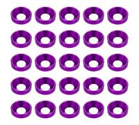 sourcing map 40pcs Countersunk Washer M6 Anodized Aluminum Alloy Finishing Washers, Screw Gaskets for Mechanical Accessories Parts, Purple