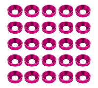 sourcing map 40pcs Countersunk Washer M6 Anodized Aluminum Alloy Finishing Washers, Screw Gaskets for Mechanical Accessories Parts, Pink