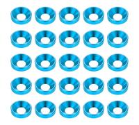 sourcing map 40pcs Countersunk Washer M6 Anodized Aluminum Alloy Finishing Washers, Screw Gaskets for Mechanical Accessories Parts, Sky Blue