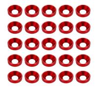 sourcing map 40pcs Countersunk Washer M6 Anodized Aluminum Alloy Finishing Washers, Screw Gaskets for Mechanical Accessories Parts, Dark Red