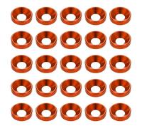 sourcing map 40pcs Countersunk Washer M6 Anodized Aluminum Alloy Finishing Washers, Screw Gaskets for Mechanical Accessories Parts, Orange