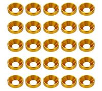 sourcing map 40pcs Countersunk Washer M6 Anodized Aluminum Alloy Finishing Washers, Screw Gaskets for Mechanical Accessories Parts, Golden