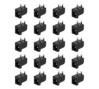sourcing map 40pcs DC5521 Power Jack, 30V 0.5A 5.5x2.1mm 3 Pin DC Power Female Panel Mounting Connector Socket with Metal Nut Washer for Electronics Devices, Black 9x14.2x15mm