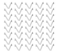 sourcing map 40pcs Double Button Kayak Paddle Snap Spring Clip 6x6x39mm 65Mn Spring Steel V-Shaped Hollow Lift Telescopic Locking Tube Pole Clips for Tent Umbrella Camping