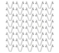 sourcing map 40pcs Double Button Kayak Paddle Snap Spring Clip 6x8x36mm 65Mn Spring Steel V-Shaped Hollow Lift Telescopic Locking Tube Pole Clips for Tent Umbrella Camping
