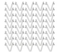 sourcing map 40pcs Double Button Kayak Paddle Snap Spring Clip 6x8x41mm 65Mn Spring Steel V-Shaped Hollow Lift Telescopic Locking Tube Pole Clips for Tent Umbrella Camping