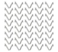 sourcing map 40pcs Double Button Kayak Paddle Snap Spring Clip 6x8x42mm 65Mn Spring Steel V-Shaped Hollow Lift Telescopic Locking Tube Pole Clips for Tent Umbrella Camping
