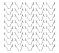 sourcing map 40pcs Double Button Kayak Paddle Snap Spring Clip 6x9x48mm 65Mn Spring Steel V-Shaped Hollow Lift Telescopic Locking Tube Pole Clips for Tent Umbrella Camping