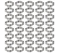 sourcing map 40pcs Double Ear Hose Clamp 20-23 mm 304 Stainless Steel Hose Clamp Double Ear O Clips Crimp Rings for Fuel Line Pipe Tube Fitting Connections, Silver