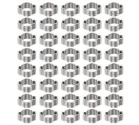 sourcing map 40pcs Double Ear Hose Clamp 9-11 mm 304 Stainless Steel Hose Clamp Double Ear O Clips Crimp Rings for Fuel Line Pipe Tube Fitting Connections, Silver