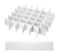 sourcing map 40Pcs Drawer Divider Organizer, Plastic Adjustable Separator Drawer Storage for Underwear Makeup Scarf Socks Organizers, White(Free Cutting)