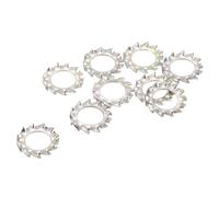 sourcing map 40Pcs External Tooth Washers, M6 Steel Zinc Finish External Serrated Washer for Mechanical Equipment Fasteners, Silver