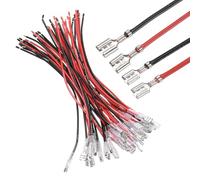 sourcing map 40Pcs Female Spade Crimp Terminal with Insulating Sleeve 2.8mm and 6.30mm, Female Spade Quick Connector Assortment Kit with 20cm Wires, Flame Retardant Cover