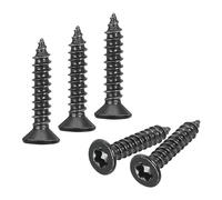 sourcing map 40Pcs Flat Head Torx Screws, M3 x 16mm 304 Stainless Steel Countersunk Self Tapping Anti-Theft Wood Screws Tamper Resistant Screws Fit T10 Bit for Wood, Fence, Decking (Black)