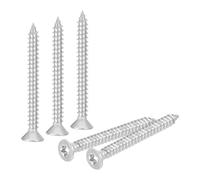 sourcing map 40Pcs Flat Head Torx Screws, M3 x 30mm 304 Stainless Steel Countersunk Self Tapping Anti-Theft Wood Screws Tamper Resistant Screws Fit T10 Bit for Wood, Fence, Decking (Silver)