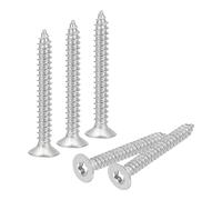 sourcing map 40Pcs Flat Head Torx Screws, M5 x 40mm 304 Stainless Steel Countersunk Self Tapping Anti-Theft Wood Screws Tamper Resistant Screws Fit T25 Bit for Wood, Fence, Decking (Silver)