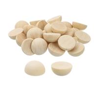 sourcing map 40Pcs Half Wood Beads, 25mm Unfinished Hemisphere Balls Round Natural Wooden Beads for DIY Crafting, Festival Ornaments