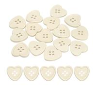 sourcing map 40pcs Heart Resin Sewing Button, 23mm 5/8" 4 Hole Sweater Buttons for Clothing Garment Knitting Crafts Decoration, Beige