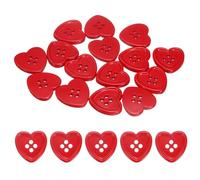 sourcing map 40pcs Heart Resin Sewing Button, 23mm 5/8" 4 Hole Sweater Buttons for Clothing Garment Knitting Crafts Decoration, Red