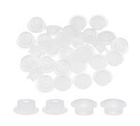 sourcing map 40pcs Hole Plugs, Heat Resistant Silicone Flush Type Fastener Hole Cover Plug for 7mm(9/32") Hole, Round Snap Locking Tubing Plug Hole for Furniture Cabinet, White